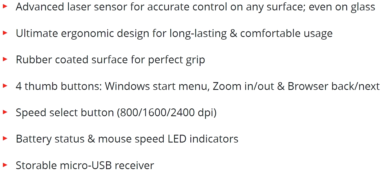 עכבר לייזר אלחוטי TRUST EVO ADVANCED 20249 TEXT